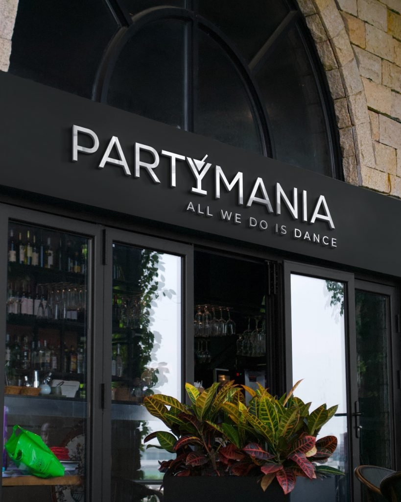 Partymania — prikaz vizuelnog identiteta