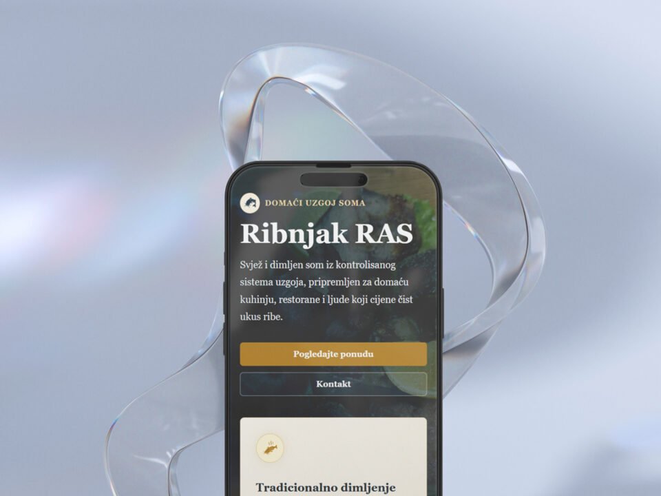 Dizajn i izrada landing page vebsajta za Ribnjak RAS