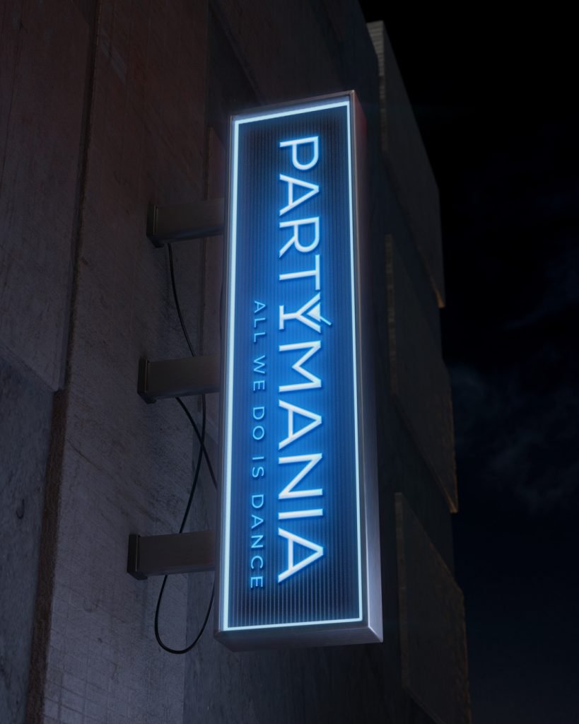 Partymania — prikaz vizuelnog identiteta