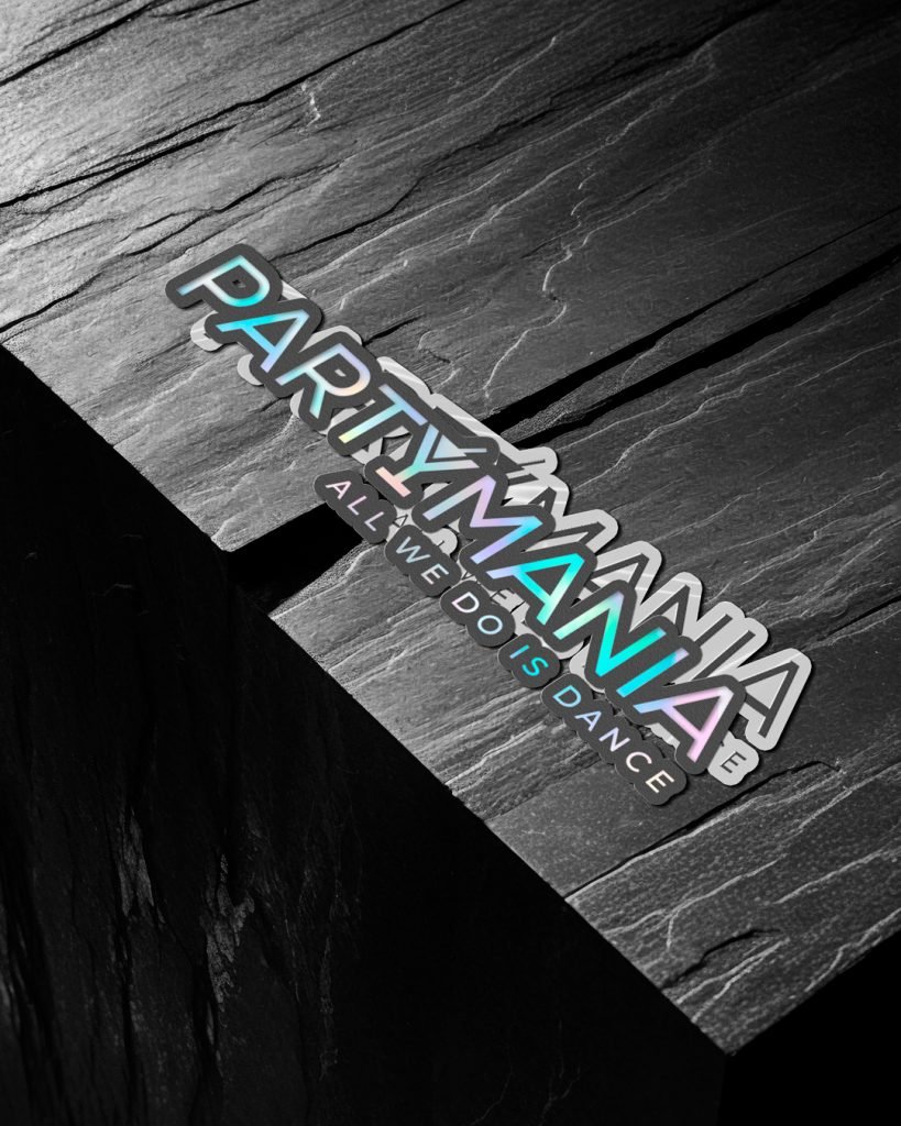 Partymania — prikaz vizuelnog identiteta