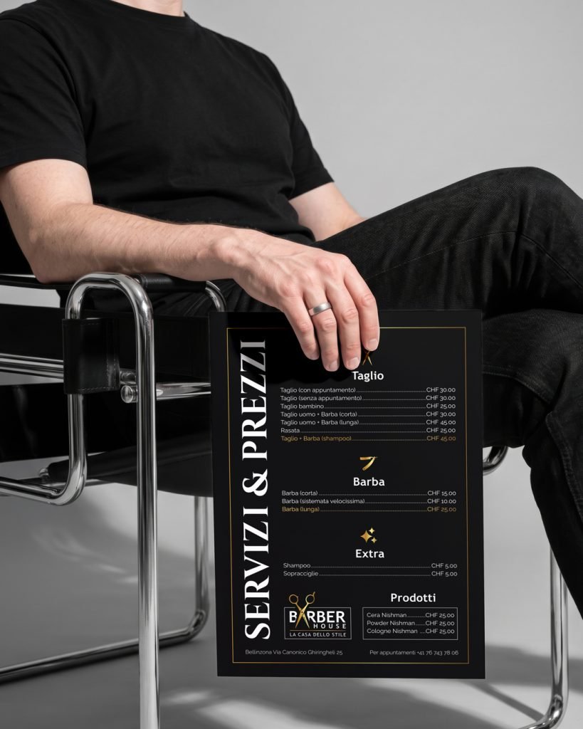 Barberhouse price list design