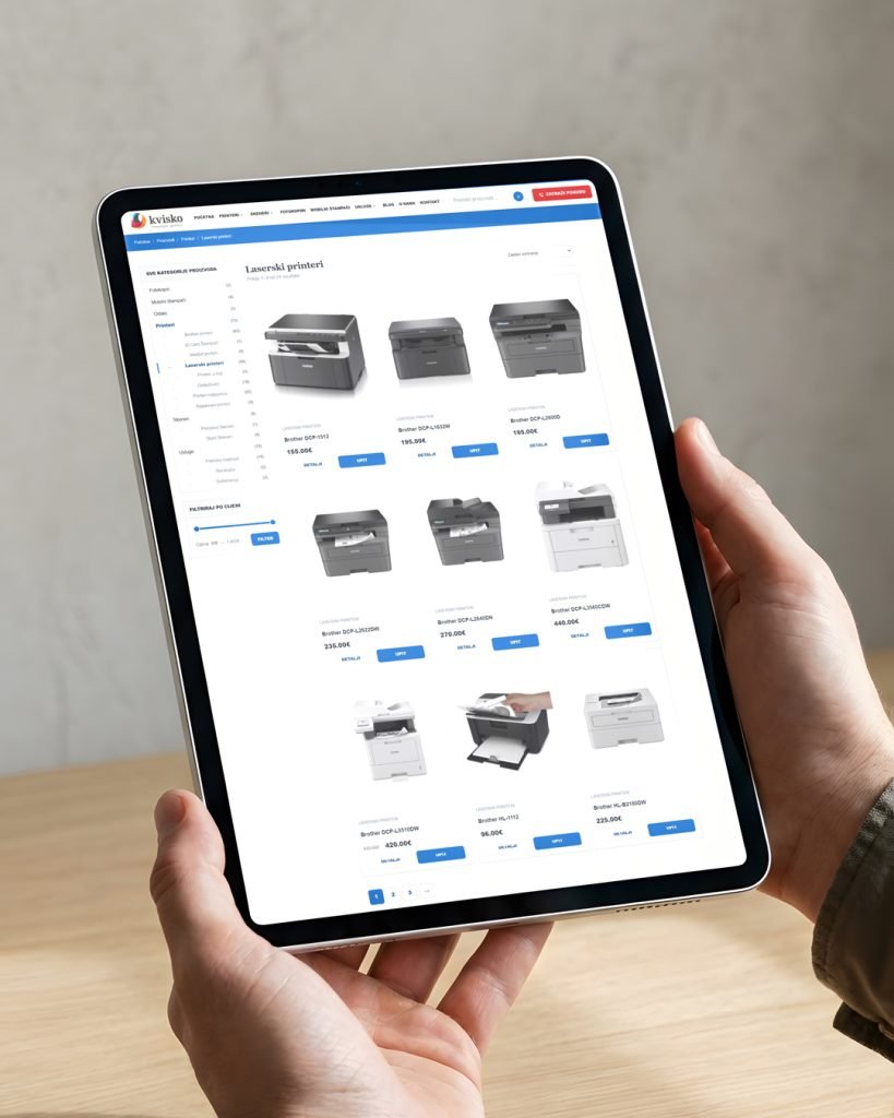 Kvisko website mockup