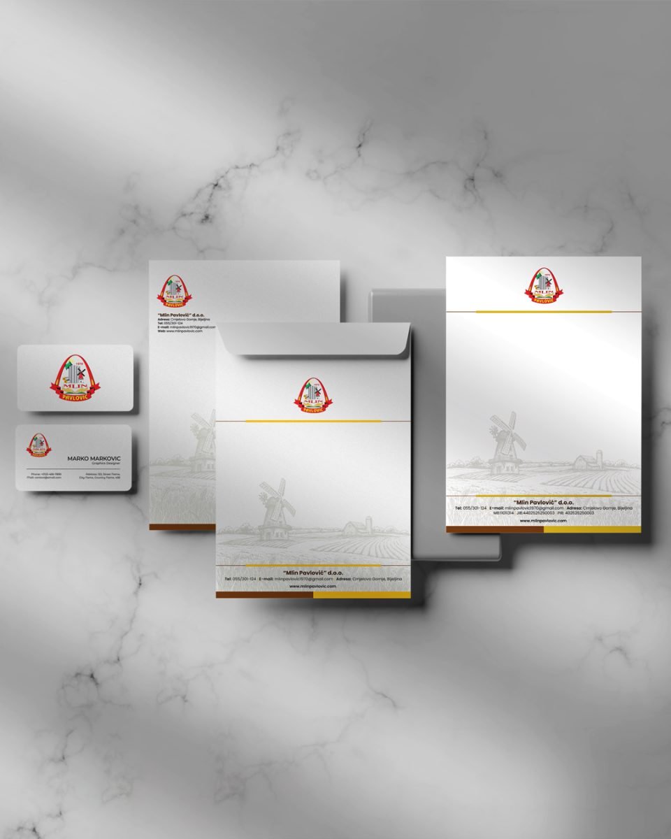 Mlin Pavlović corporate stationery