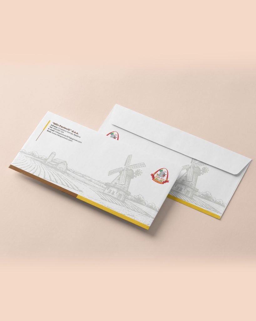 Mlin Pavlović branded envelopes