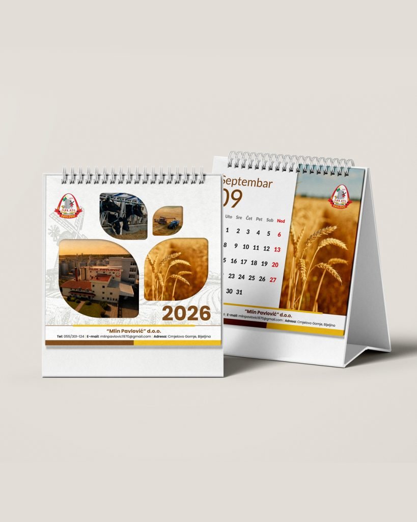 Mlin Pavlović branded desk calendar