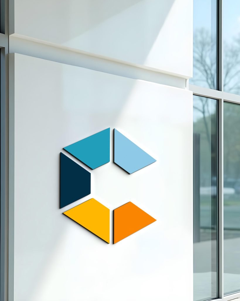 Catalyst logo applied to an interior wall