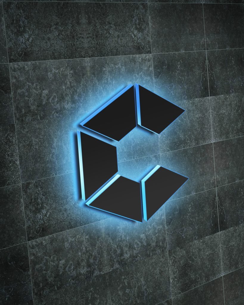 Catalyst logo rendered as an illuminated sign