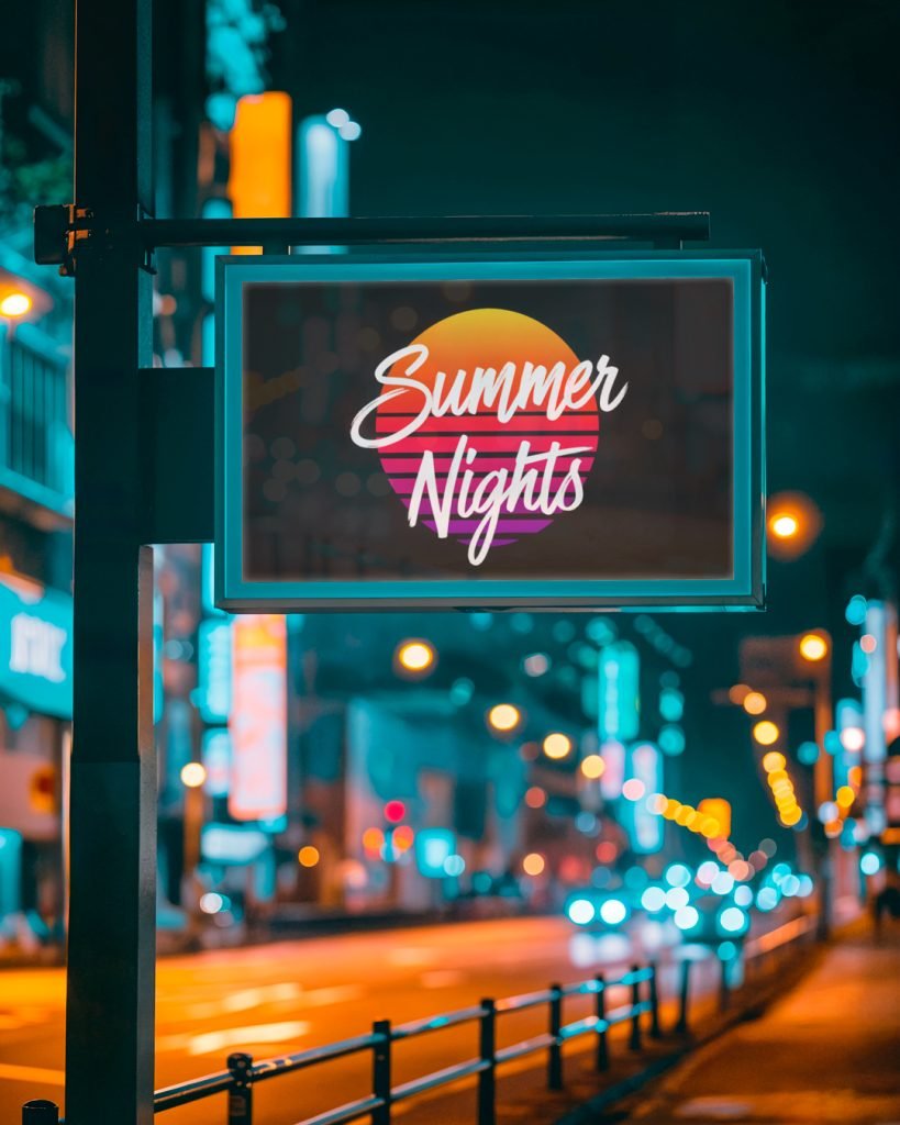 Summer Nights logo on a street sign